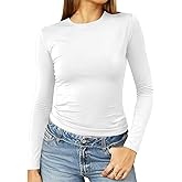 Abardsion Women's Long Sleeve Shirts Spring 2026 Casual Basic Going Out Crop Tops Slim Fit Tight Y2K Clothes