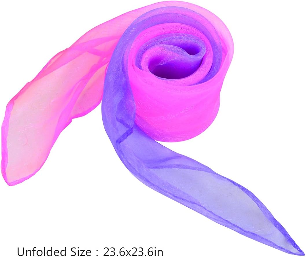 Wobe 30pcs Dance Scarves Square Juggling Scarf Magic Scarves, Magic Tricks Performance Props Accessories Movement Scarves Rhythm Band Scarf 24 by 24 Inches Random Graduated Colors Handkerchief: Clothing