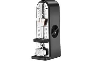 RIVVTA Mechanical Metronome, Metronome for Piano, Guitar, Bass, Violin, Drums & Other Instruments, Loud Sound and High Precision Track Beat for Beginners,Black