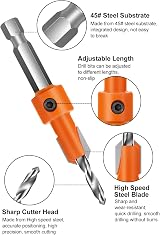 Lytool Hex Countersink Drill Bit Set 5Pcs 6.35mm Quick Change with 5 Bits view 2