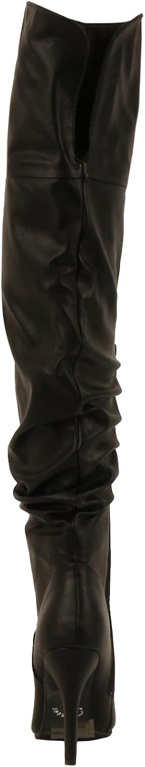  | Forever Link Womens Focus-33 Vegan Leather Over the Knee Fashion Boots | Over-the-Knee