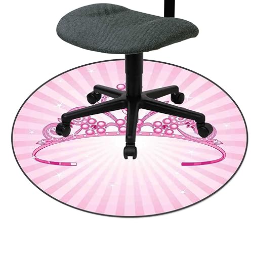 Kids Carpet Chair Mat Pink Gaming Desk Mat for Rolling Chair