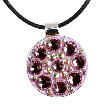 PINMEI Crystal Golf Ball Markers Golf Hat Clips Sets Pack of 2 (Blue) PINMEI Crystal Golf Ball Marker USA Flag Markers for Women Golfer