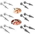 ZS 20G Spike Nose Rings Studs, 18G Stainless Steel Spike Stud Earrings, 16G Septum Lip Rings Cartilage Tragus Helix Piercing for Women Men