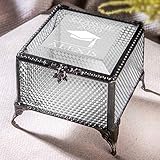 Personalized Graduation Gift For Her Glass Jewelry Box Engraved Keepsake For High School Graduate Or College Grad Class Of 2020 Daughter Granddaughter Girl Friend J Devlin Box EB240 (Clear Honeycomb)