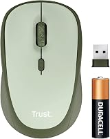 Trust Yvi+ Silent Wireless Mouse Green 800 1600 DPI Ambidextrous