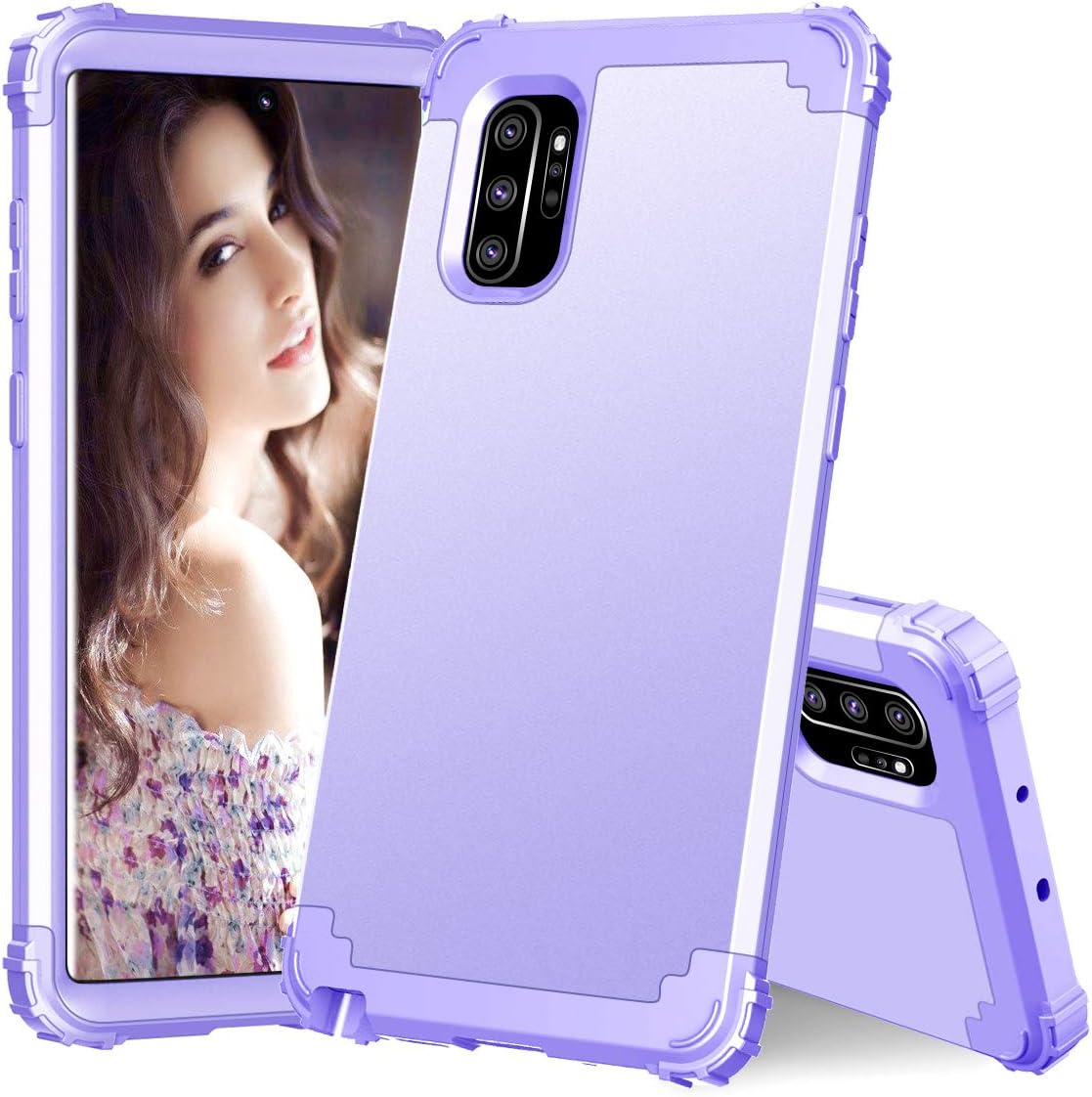 Galaxy Note 10+ Pro/Plus/5G Case, ZERMU Heavy Duty Shockproof Anti-Scratch Hard Plastic+Silicone Armor Defender High Impact Rugged Bumper Protective Case for Samsung Galaxy Note 10+ Pro/Plus/5G 6.8"