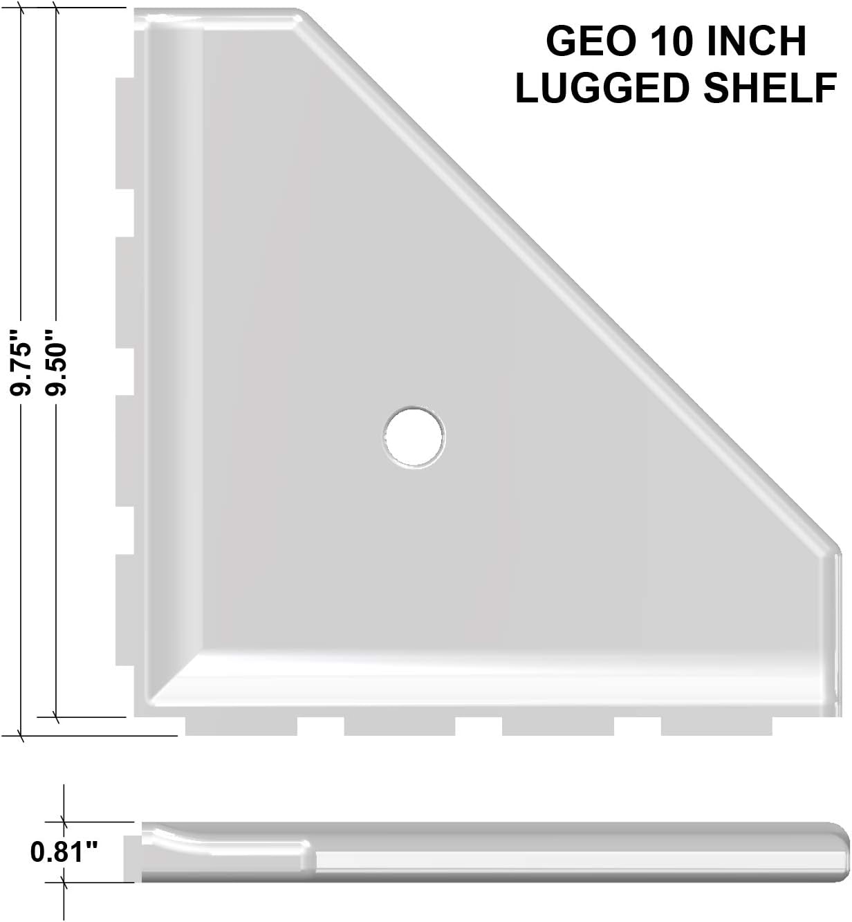 10 inch Corner Bathroom Shelf - Matte Sand Bathroom Storage Mounted Geo Lugged for New Construction: Furniture & Decor