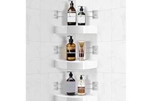 BOYISEN RV Shower Corner Storage Bar - Adjustable 7-13 Inch Stainless Steel Shower Shelves, Space-Saving Corner Shower Rod for Secure Bathroom Storage in RV, Campers, Travel Trailers (3 Pack)