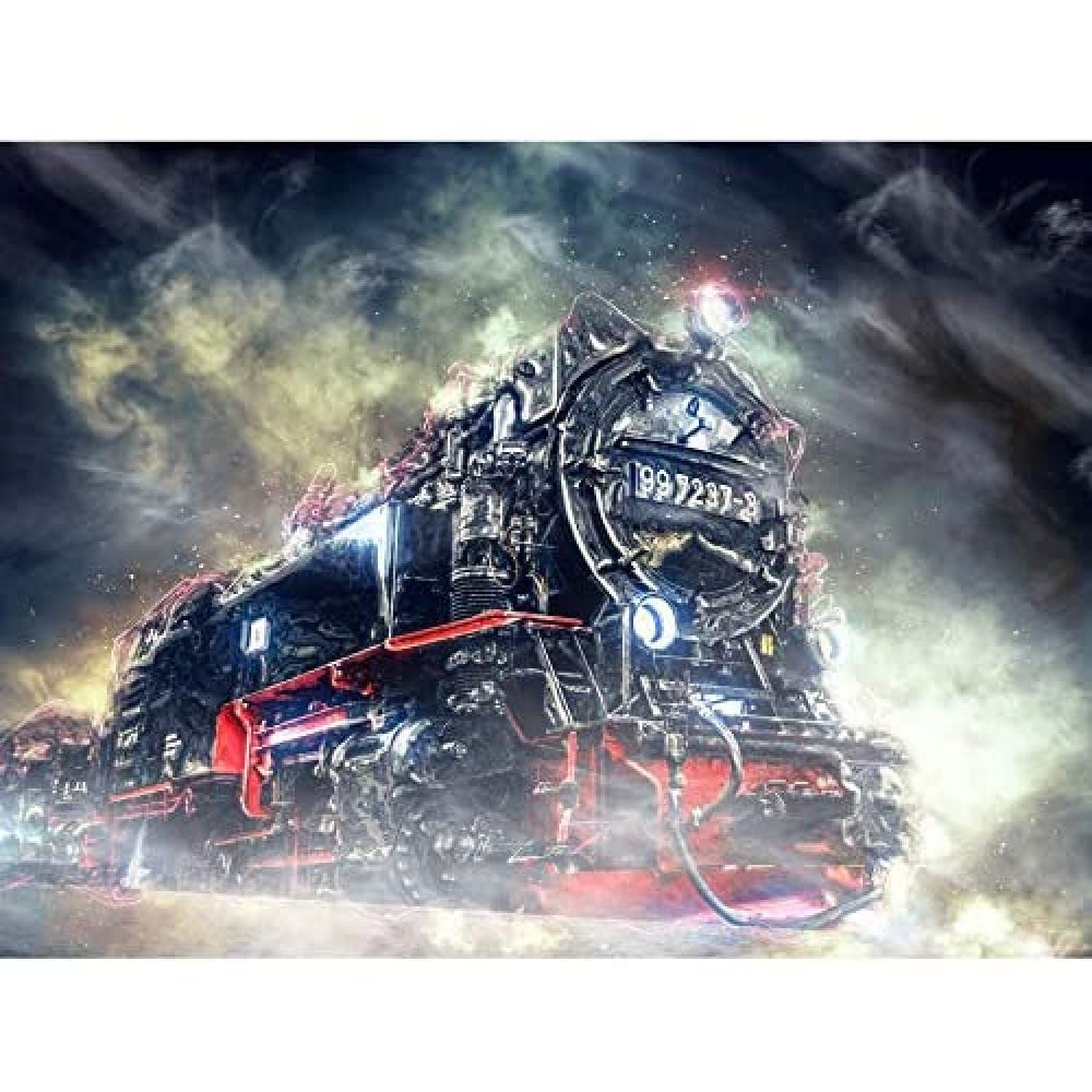 Artery8 Steam Engine Locomotive Train Engine Graphic Art Print Canvas Premium Wall Decor Poster Mural