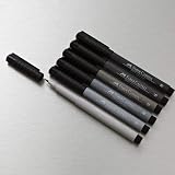 Faber-Castell Pitt Artist Pen Wallet 6 Assorted Tips Black view 3