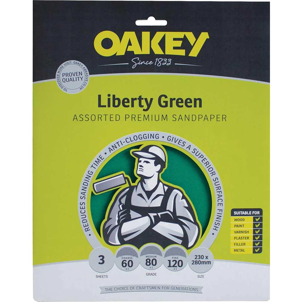 Multi Purpose Green Aluminium Oxide Sheets 230 x 280mm Assorted (3)