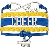 Infinity Collection - Cheer Charm Bracelet - Infinity Love Adjustable Jewelry in Team Colors, Cheer Jewelry and Accessories, Gift for Cheerleaders and Teams