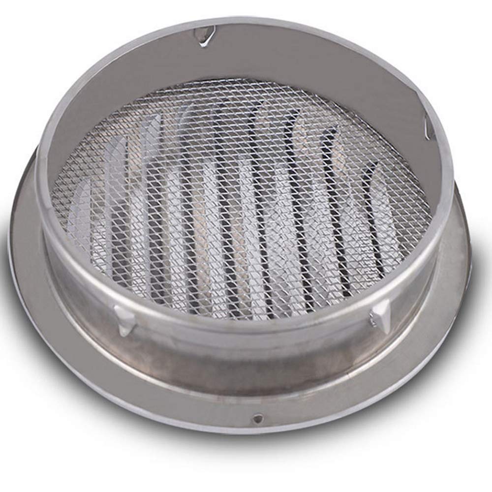 Riloer Stainless Steel Wall Vent Ventilation Duct Metal Cover Air Outlet Round Louver Exhaust Grille