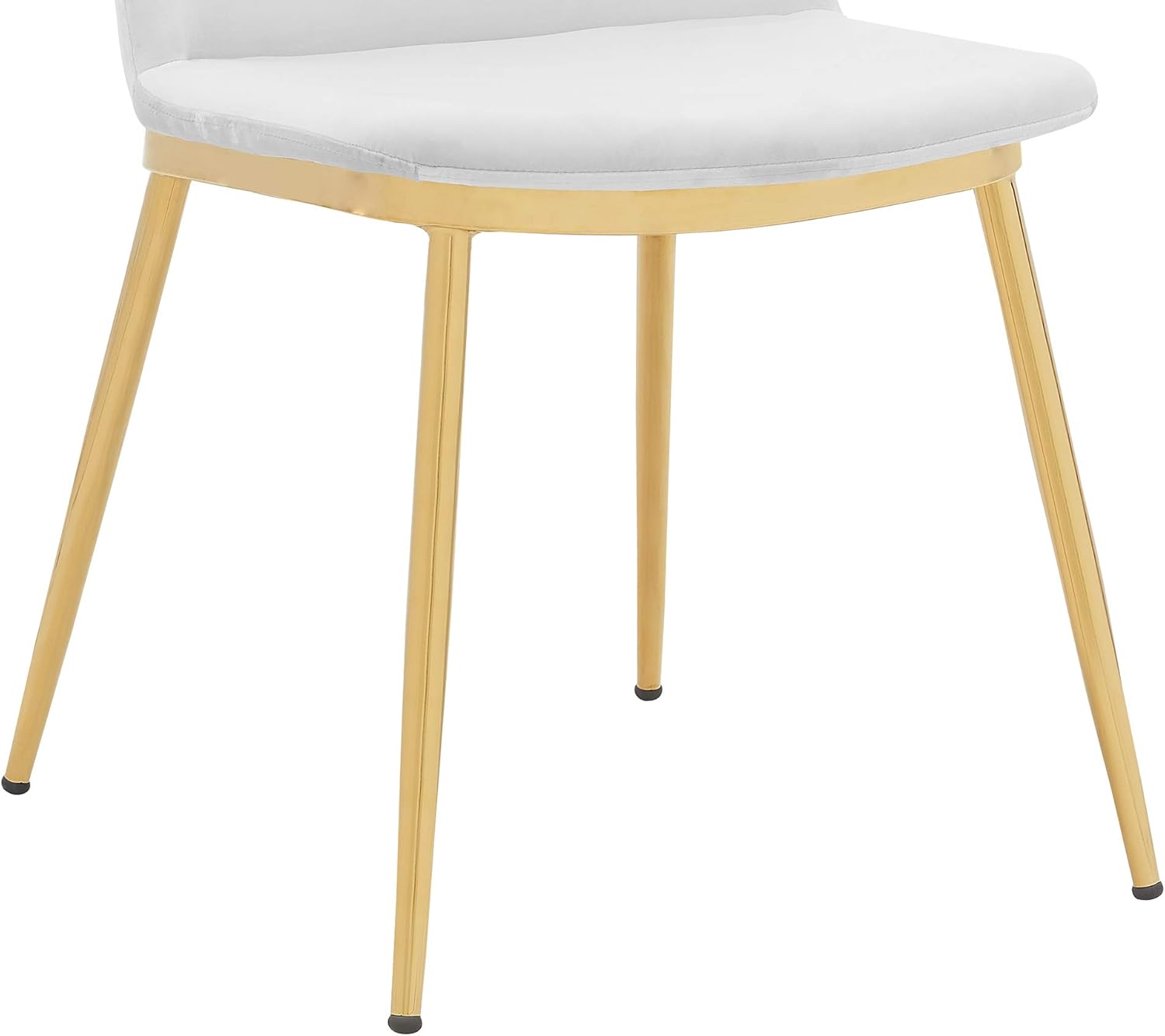 Armen Living Messina Modern Velvet and Gold Metal Leg Dining Room Chairs - Set of 2, White Grey - Chairs