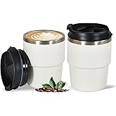 CHLJAR 6oz Vacuum Insulated Espresso Cup Set of 2, Espresso Shot Cup for Coffee, Double Wall Stainless Steel Mini Tumbler Shot Glasses with Lid