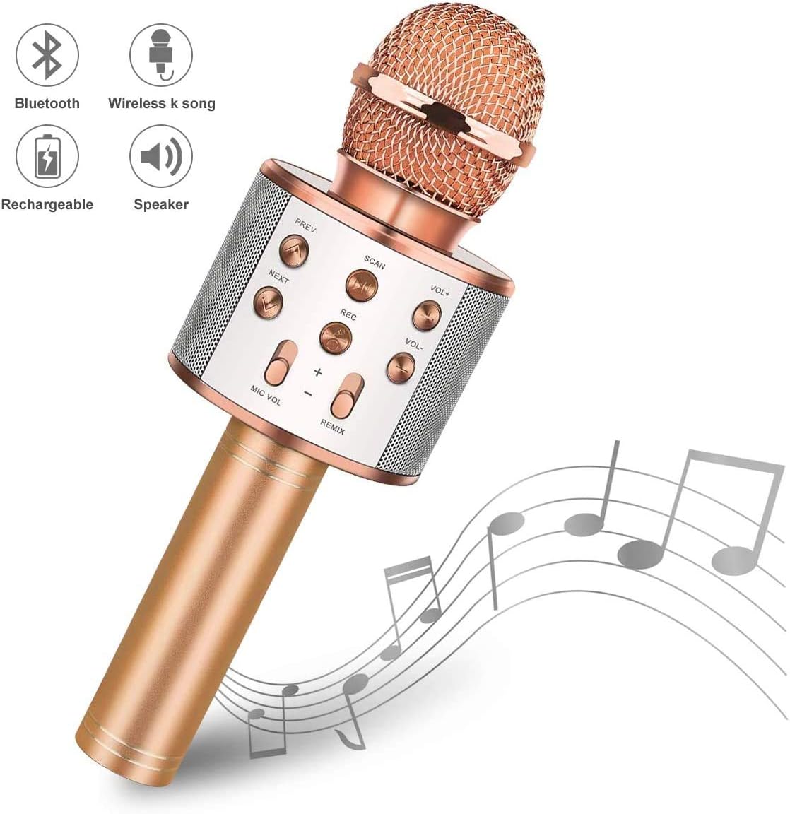 NACHA Bluetooth Karaoke Microphone for Kids Adults, KTV Wireless Mic
