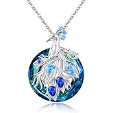 SOESON Peacock Necklace for Women 925 Sterling Silver Crystal Bird Necklac Peacock Pendant Jewelry Christmas Birthday Gifts for Daughter Sisters Wife