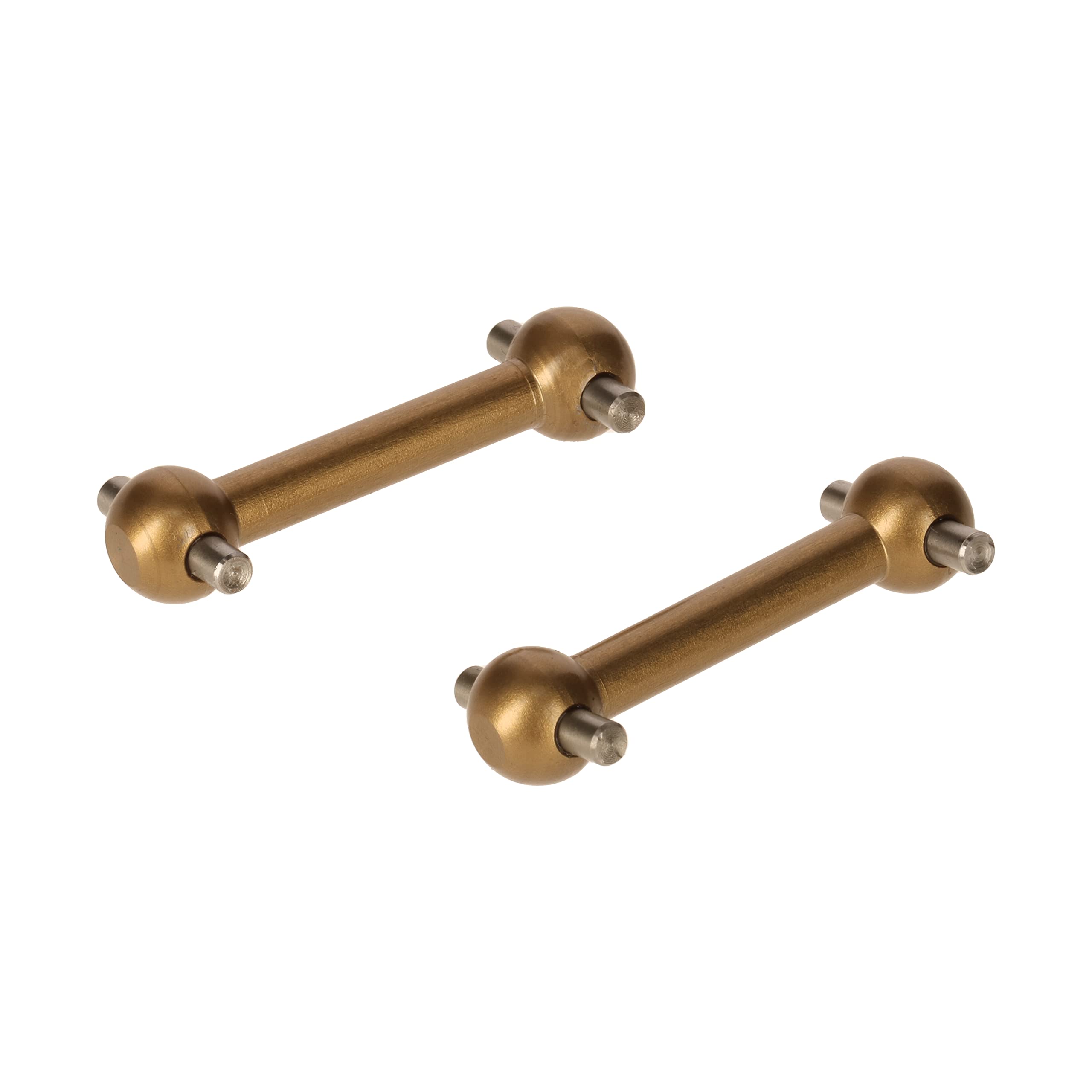 PrecisionGeek Gold Anodised Aluminium Dog Bones – Fits Tamiya TT01/TT01E/TT02 (Pack of 2), CNC Machined, 38 mm, Made in EU