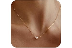 RMOYI Pearl Necklaces for Women,Dainty 14K Gold/Silver Plated Pearl Necklace White Small Tiny Pearl Y Necklace Long Lariat Necklace Pearl Choker Necklace Pearl Jewelry for Women