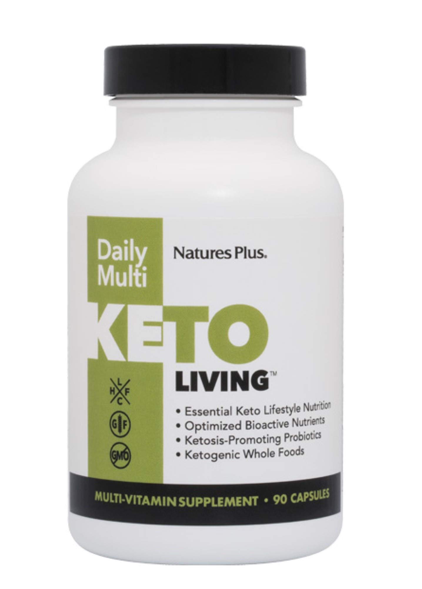 NaturesPlus KetoLiving Daily Multi- Essential Keto Lifestyle Nutrition, NAC, Methyl Bs, Carnosine, Probiotics, ALA and Chromium - Supports Energy and Blood Sugar Control- 90 Capsules