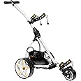 BATCADDY X3R Battery Powered Golf Push Cart with Remote, Dual Motor, 9-Speeds and Reverse, Cruise Control, Anti-Tip Wheel, and Downhill Control