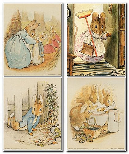 Impact Posters Gallery The Tale of Peter Rabbit Beatrix Potter Kids Room Four Set 8x10 Wall Decor Art Print Poster