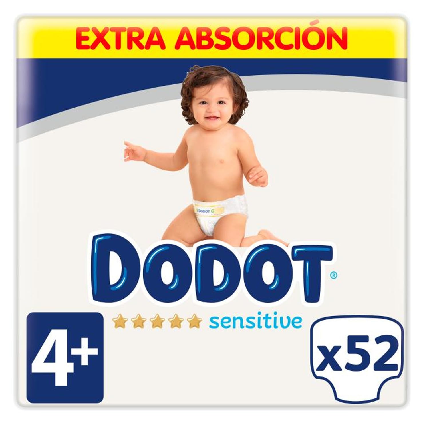 Dodot Sensitive Nappies Size 4+, 52 Nappies - 10 - 15 kg
