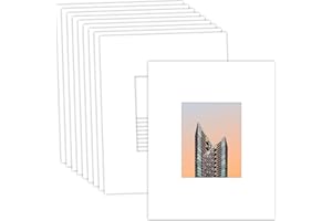 MBC Mat Board Center, 10 Pack 16x20 for 8x10 White Picture Mats Frame Mattes, Bevel Cut, Acid Free, 4-ply Thickness