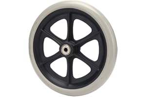 Walker Wheel Replacement , Wheelchair Wheel Durability PU Material 8in Diameter Ball Bearing for Wheelchair for Walk