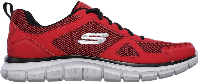 Track Bucolo, Ténis de corrida masculinos, vermelhos (couro vermelho/malha preta/acabamento, 42 EU