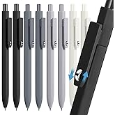 Vitoler Gel Pens, Black Ink, 8pcs 0.5mm Smooth Writing Pens | For Women, For Teachers, For Nurses, Quick dry, Liquid Ink, For Badge, Felt Tip, Medium Point, For Journaling, Cute