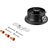 Aspen Creative 22103-01-1, Flush Mount Ceiling Fixture Shade Holder Kit with Outlet in Matte Black Finish 3-5/8" Fitter, 4-3/