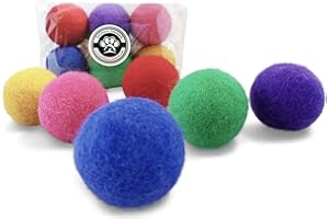 Earthtone Solutions Wool Cat Balls - Safe Silent Felt Ball Toys - Fun Colorful Soft Quiet Wool Kitty Toys - Unique for Cat Lovers - Hand Made in Nepal