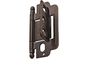 Amerock | Cabinet Hinge | 3/4 in. (19 mm) Door Thickness | Full Inset | Partial Wrap | Ball Tip | Oil Rubbed Bronze | Kitchen Cabinet Door Hinge | Single Hinge | Functional Hardware