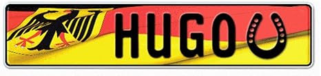 Geprägtes Nummernschild zum Selbstgestalten ? Individuelles Namensschild, Aluminium-Schild | Autoschild mit Namen & Spruch se