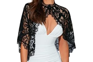 JAKAWIN Lace Capelets Wedding Shawl Wrap Formal Dressy Bridal Bolero Shrug for Women