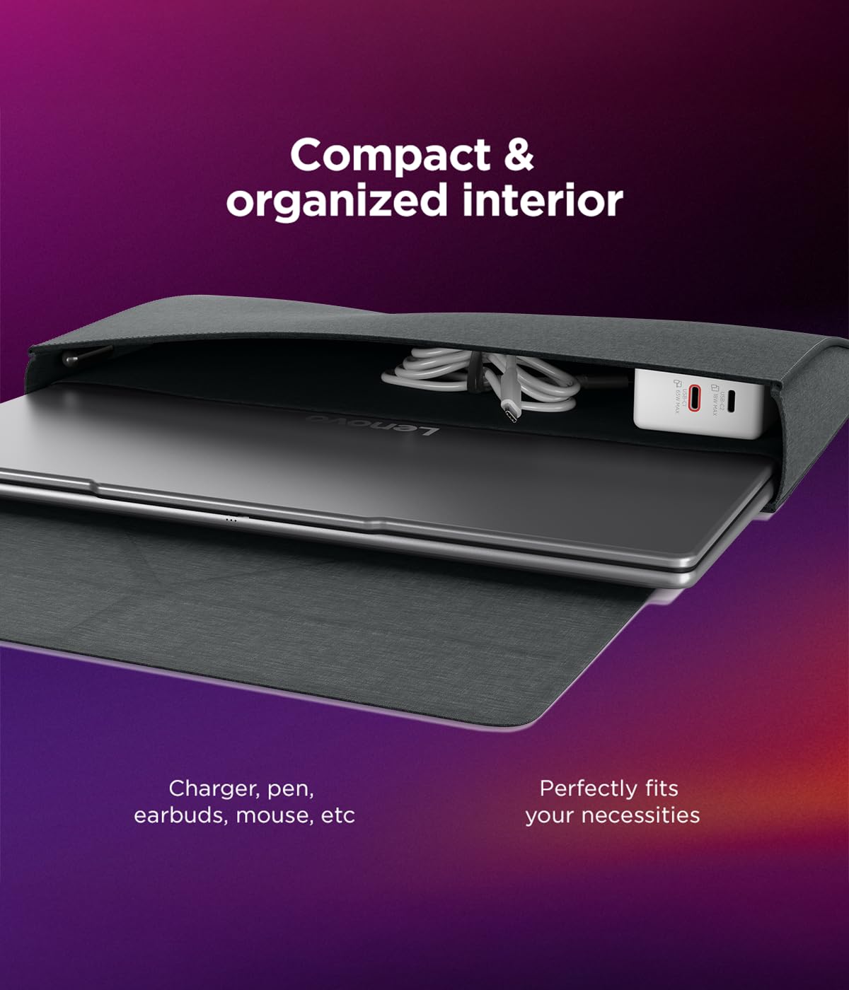 Condition photo showing New/Like New for lenovo yoga tote sleeve case for laptops with 16-inch display, multi-compartment organizer with conv