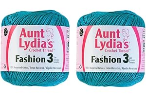 Aunt Lydia's Crochet Thread - Size 3 - 2 Pack Warm Teal