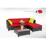 Amazon.com : Giantex 4pc Patio Sectional Furniture Pe ...