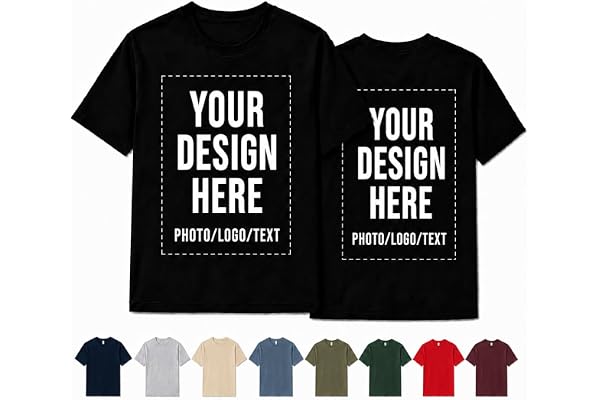 Bestheamize Custom T Shirt with Front Back, Personalized Shirt with Photo Text Design, Custom Shirt for Men Women Adults Beig