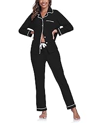COLORFULLEAF Women's 100% Cotton Long Sleeve Pajama