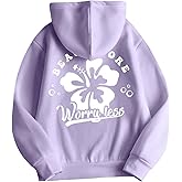 SweatyRocks Girl's Floral Graphic Hoodies Long Sleeve Oversized Sweatshirt with Pocket