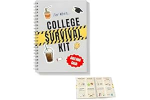 College Survival Kit Gift Card Book, 18 Themed Pages with Photo Frame, Money Cash & Gift Card Holder Book, Compact A5 size, D