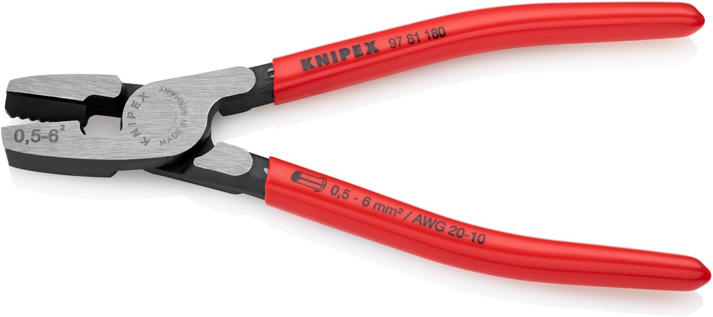 Pinza Crimpatrice Knipex Per Terminali A Bussola - Isolata VDE, 145 Mm, Con 4 Incavi Per Sezioni Da 0,25 A 2,5 Mm² - Foto 9