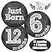 Baby's Firsts Gender Neutral Month by Month Milestone Chalkboard Stickers for Boys & Girls, Newborn Monthly Onesie Sticker Set, Anti Glare Scrapbook Photo Prop Keepsake and Baby Registry and Shower Gi