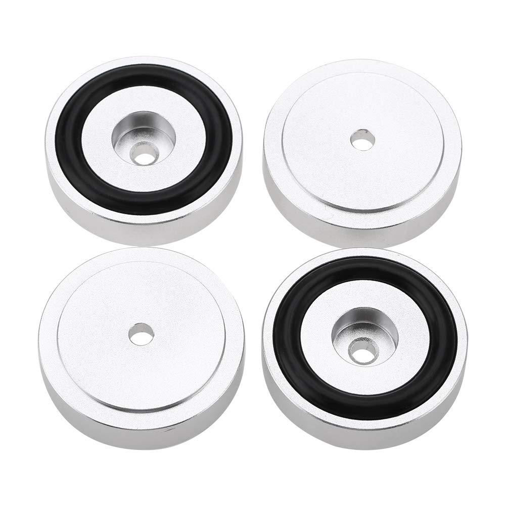 4Pcs 40 * 10mm Anti Vibration Amplifier Feet, Aluminium Alloy Universal Speaker Spikes Pads Base Pad Anodizing Isolation Sand Blasting Amplifier Pads Feet.(Black/Gold/Silver)(银色)