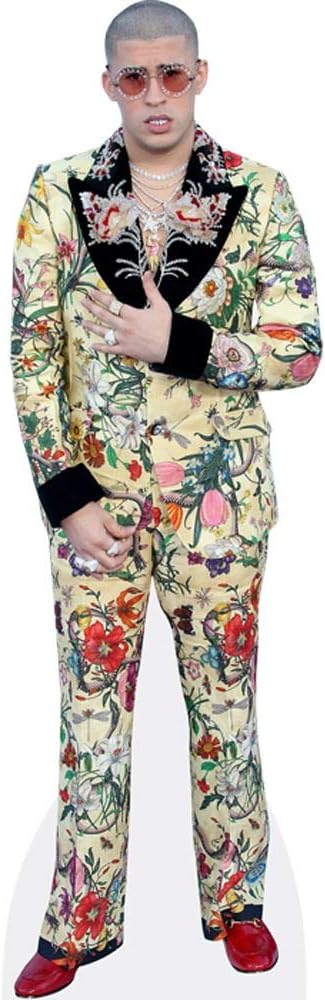 Amazon Com Bad Bunny Floral Suit Life Size Cutout Home Kitchen