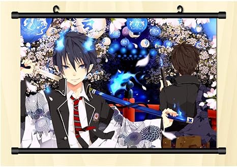 Amazon 青の祓魔師 ポスターハンギングウォールスクロール Hd高品質 男の子の寝室の漫画 チャイルドギフト 45x30cm 17 72x11 81inch アニメ 萌えグッズ 通販