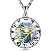 LWQQWL Eye of Horus Necklace Sterling Silver Evil Eye Pendant Egyptian Jewelry Gifts for Women Men